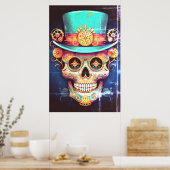 Suiker Schedel Afbeeldingen Cool Guy in een Coole  Poster (Keuken)