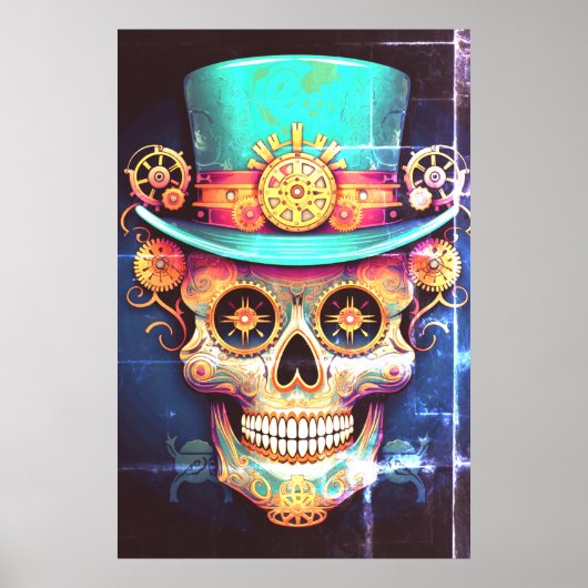 Suiker Schedel Afbeeldingen Cool Guy in een Coole  Poster (Voorkant)