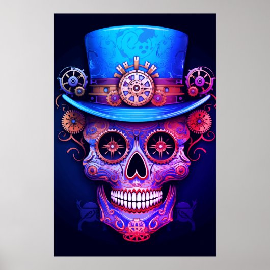 Suiker Schedel Afbeeldingen Cool Guy in een hoge h Poster (Voorkant)