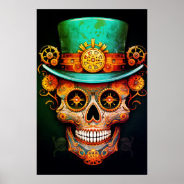 Suiker Schedel Afbeeldingen Coole Kerel in een Coo Poster