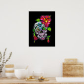 SUIKER schedel & BLOEM 18"X24" Poster (Keuken)