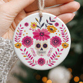 Suiker Schedel Bloemen Cinco de Mayo Foto Keramisch Ornament