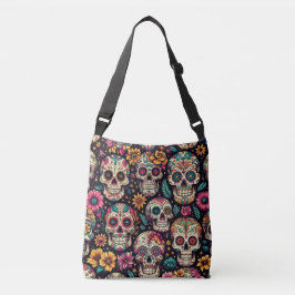 Suiker Schedel Bloesems Crossbody Tas
