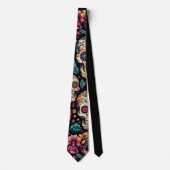 Suiker Schedel Bloesems Stropdas (Voorkant)