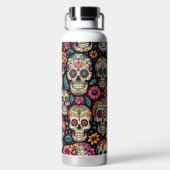 Suiker Schedel Bloesems Waterfles (Achterkant)