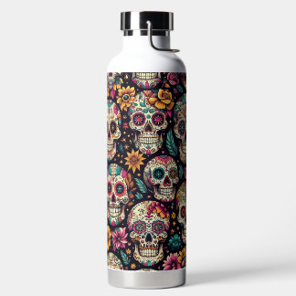 Suiker Schedel Bloesems Waterfles