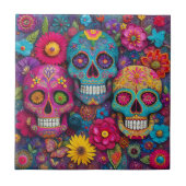 Suiker Schedel Calavera Dag Van De Doden Keramisch Tegeltje (Voorkant)