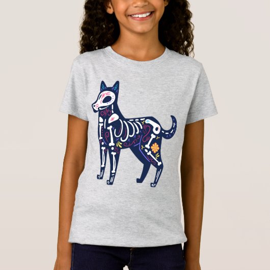 Suiker Schedel Calavera Hond II T-shirt (Voorkant)