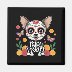 Suiker Schedel Chihuahua Halloween Hond Magneet