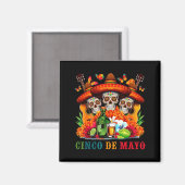 Suiker schedel cinco de mayo Mexicaans feest Magneet (Voorkant / Achterkant)