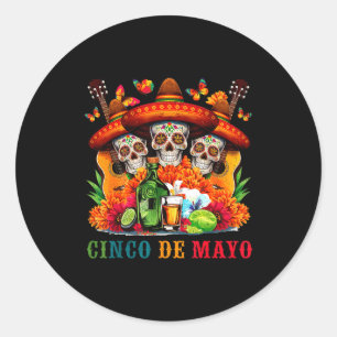 Suiker schedel cinco de mayo Mexicaans feest Ronde Sticker