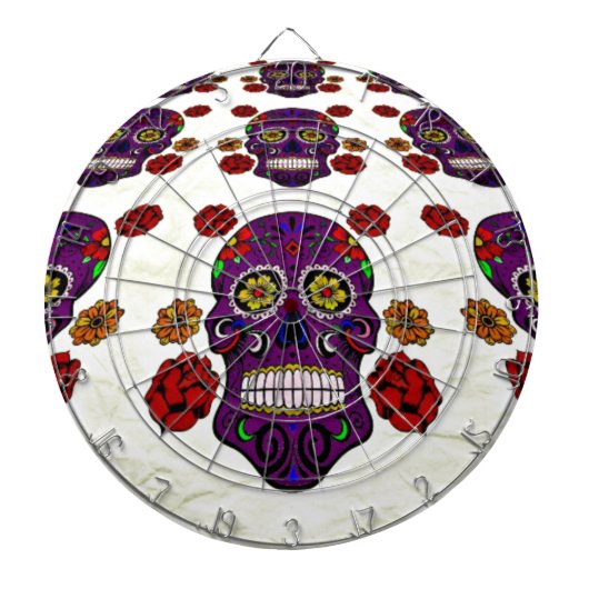 Suiker Schedel (Dag van de Doden) Dartbord (Voorkant)