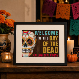 Suiker Schedel Dag van de Doden Halloween Welkom Poster