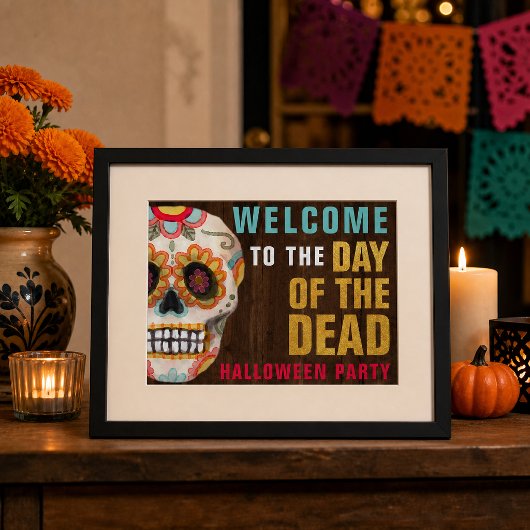 Suiker Schedel Dag van de Doden Halloween Welkom Poster