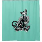 Suiker schedel douchegordijn (Voorkant)