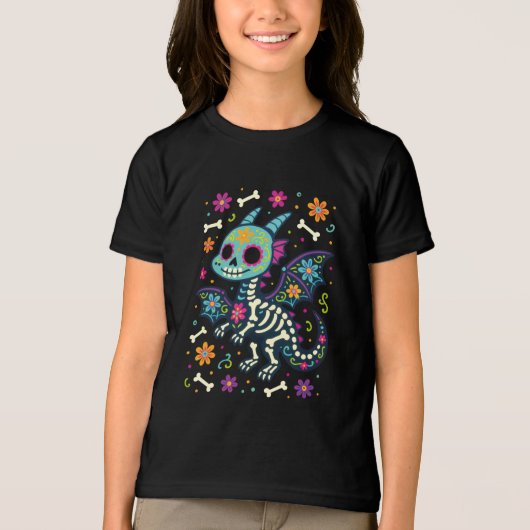 Suiker Schedel Draak - Bewaker van het Hiernamaals Tri-Blend Shirt (Voorkant)