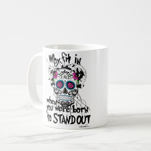 Suiker schedel en grafische Mok (Voorkant links)