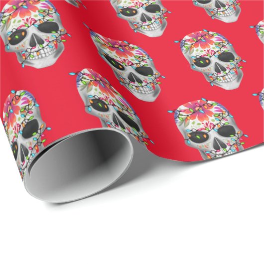 Suiker Schedel en Lichten Wrapping Papier (Rol Hoek)