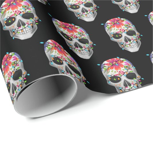 Suiker Schedel en Lichten Wrapping Papier (Rol Hoek)