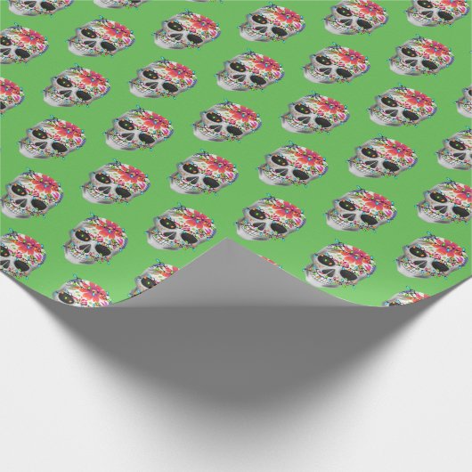 Suiker Schedel en Lichten Wrapping Papier (Hoek)