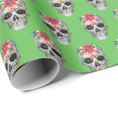 Suiker Schedel en Lichten Wrapping Papier (Rol Hoek)