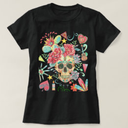 Suiker schedel Fiesta van kleuren T-shirt