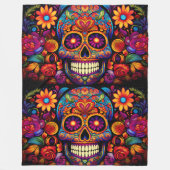 Suiker schedel fleece deken (Voorkant)