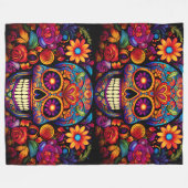 Suiker schedel fleece deken (Voorkant (Horizontaal))