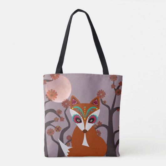 Suiker schedel Fox Tote Bag (Achterkant)