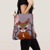 Suiker schedel Fox Tote Bag (Dichtbij)