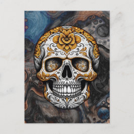 Suiker Schedel Halloween Briefkaart
