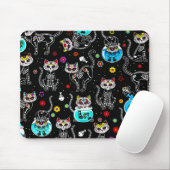 Suiker schedel kat, Dia de los Muertos #16 Muismat (Met muis)