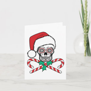 Suiker Schedel Kerstman Kaart