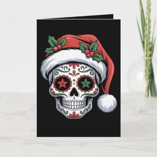 Suiker Schedel Kerstmis Kerstman Hoed Dag Van De D Kaart