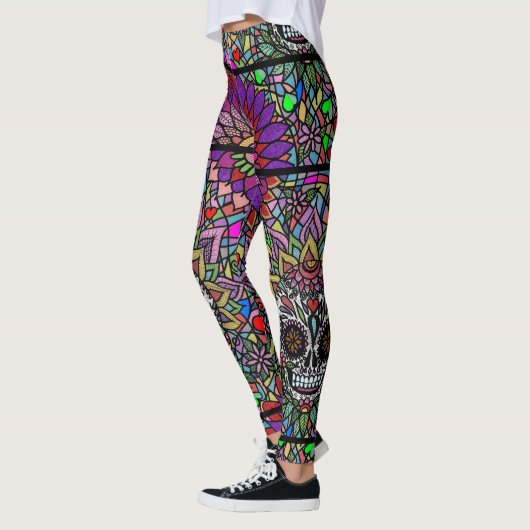 Suiker Schedel Kunst Broek Leggings (Links)