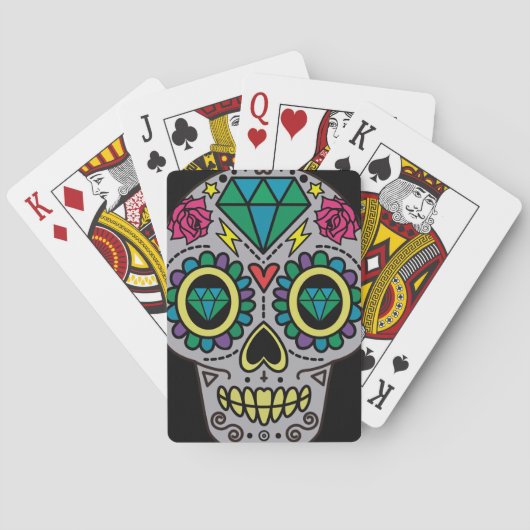 Suiker Schedel Kunst, Dag van de Doden Pokerkaarten (Achterkant)