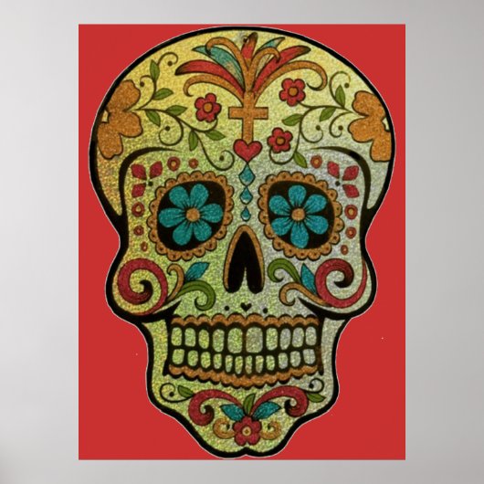 Suiker Schedel Kunst, Dag van de Doden Poster (Voorkant)