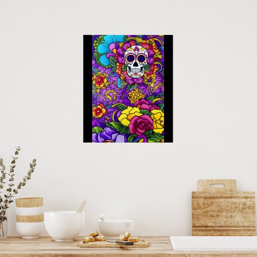 Suiker Schedel Kunst - Día de los Muertos Delight Poster (Keuken)