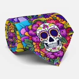 Suiker Schedel Kunst - Día de los Muertos Delight Stropdas