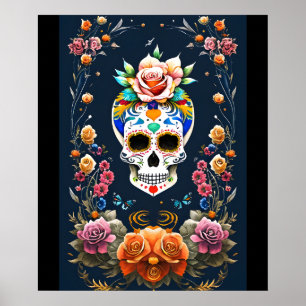 Suiker Schedel Kunst - Leven Vieren Poster