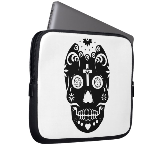 suiker schedel laptop sleeve (Voorkant Rechts)