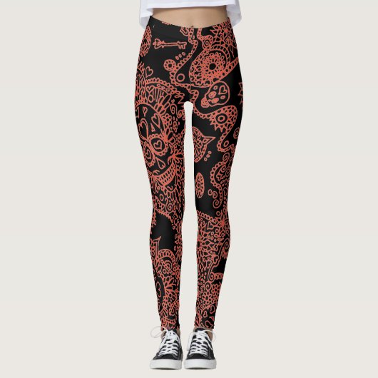 Suiker Schedel Leggings (Voorkant)