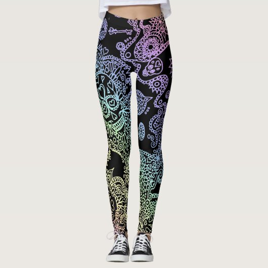 Suiker Schedel Leggings (Voorkant)