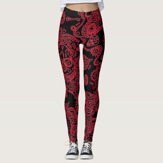 Suiker Schedel Leggings (Voorkant)