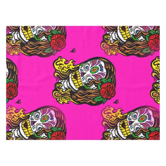 suiker schedel meisje tafelkleed tafelkleed tafelk (Voorkant (Horizontaal))