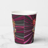 Suiker schedel met bloemenkroon van houtlook papieren bekers (Rechts)