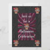 Suiker schedel met bloemenkroon van houtsnijwerk kaart (Voorkant)