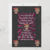 Suiker schedel met bloemenkroon van houtsnijwerk kaart (Achterkant)