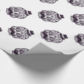Suiker Schedel met Fedora Hoed Cadeaupapier (Hoek)