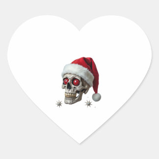 Suiker Schedel met Kerstman Hoed T-shirt Kerst Pyj Hart Sticker